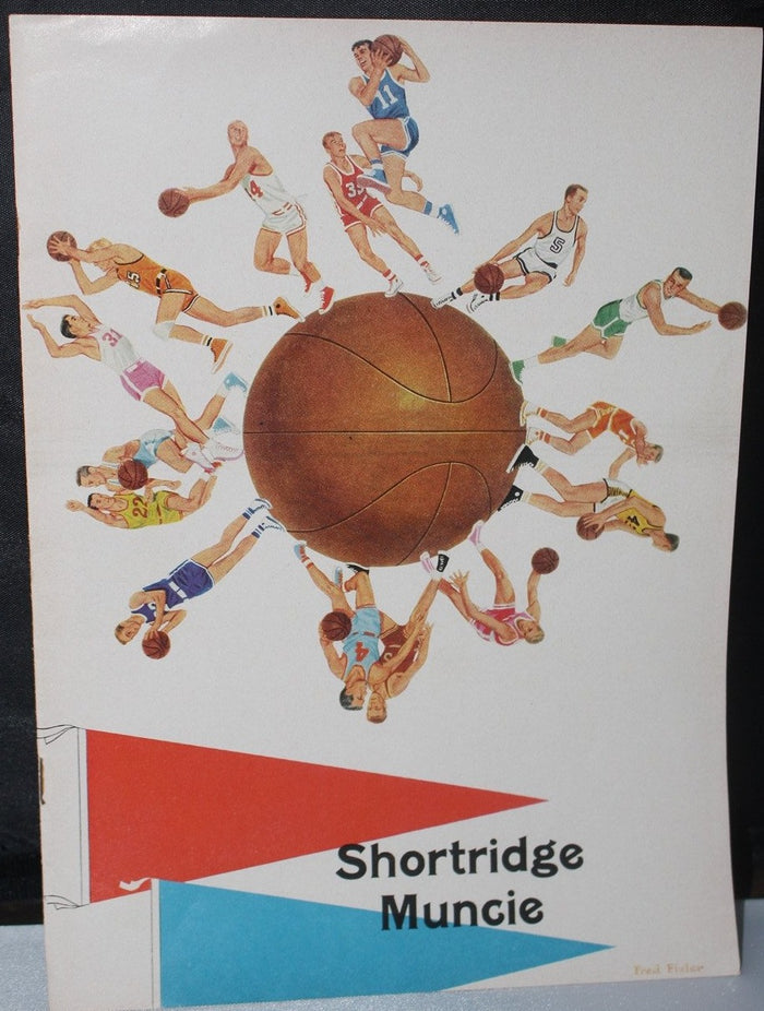 1963 Muncie Central vs Indianapolis Shortridge Basketball Program - Vintage Indy Sports