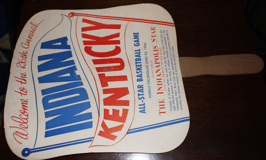 1966 Indiana Kentucky High School Basketball All Star Fan, Rick Mount Mr. Basketball - Vintage Indy Sports