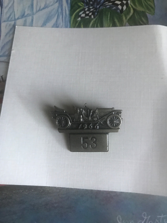 1966 Indy 500 Silver Pit Badge #53 - Vintage Indy Sports