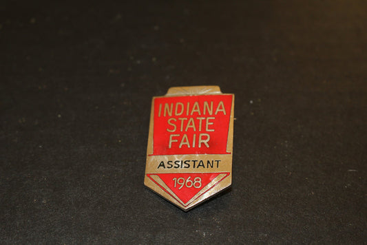 1968 Indiana State Fair Assistant Badge - Vintage Indy Sports