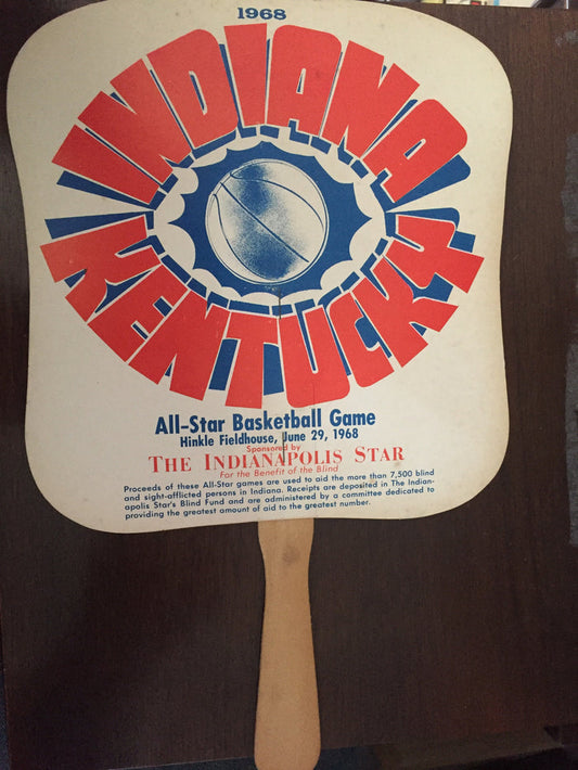 1968 Indiana vs Kentucky High School Basketball All Star Game Fan - Vintage Indy Sports