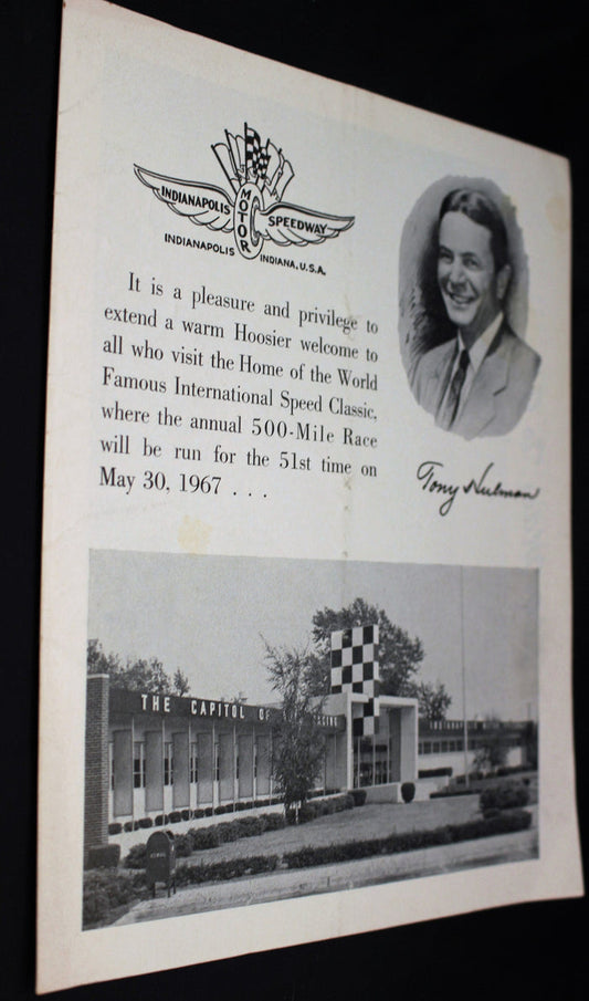 1968 Indy 500 Mailer - Vintage Indy Sports