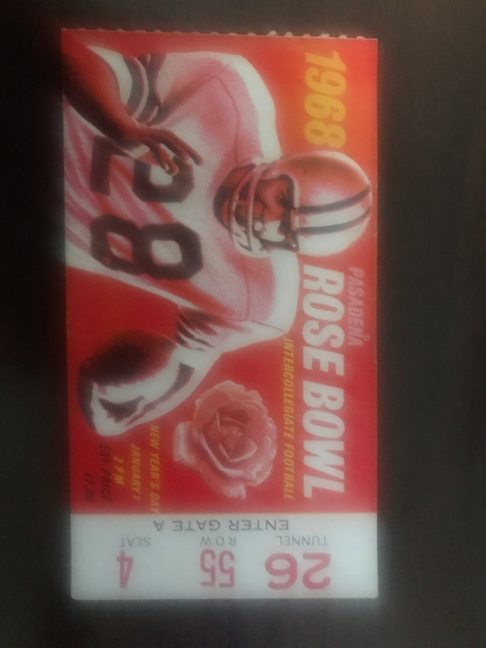 1968 Rose Bowl Ticket, Indiana vs USC - Vintage Indy Sports