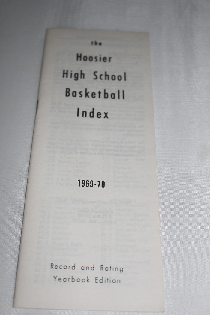 1969-70 Hoosier High School Basketball Index - Vintage Indy Sports