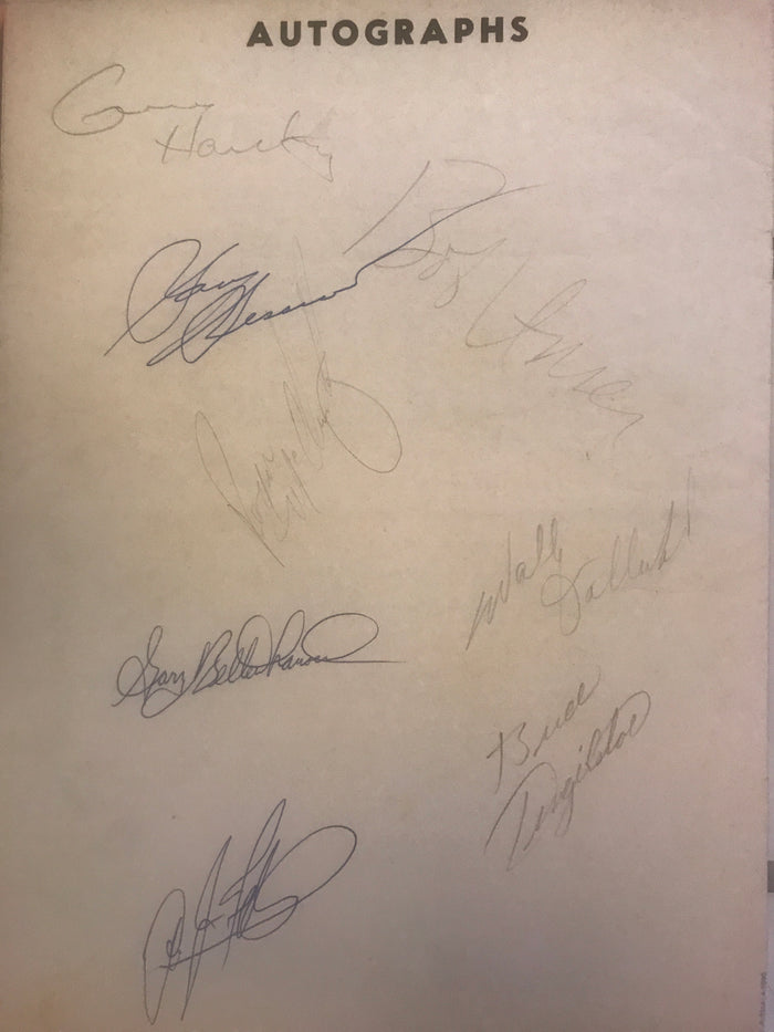 1969 ABA Basketball / USAC Racing Basketball Exhibition Program, Autographed - Vintage Indy Sports