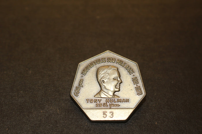 1970 Indy 500 Silver Pit Badge #53 - Vintage Indy Sports