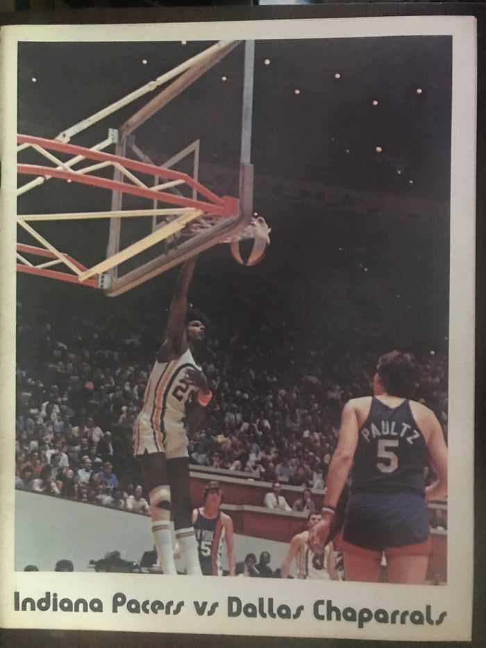 1971-72 Indiana Pacers vs Dallas Chapparrals ABA Basketball Program