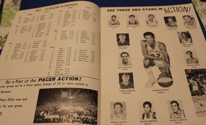 1971 Indiana Pacers vs Baltimore Bullets vs Indiana Pacers ABA vs NBA Program - Vintage Indy Sports