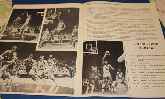 1971 Indiana Pacers vs Baltimore Bullets vs Indiana Pacers ABA vs NBA Program - Vintage Indy Sports