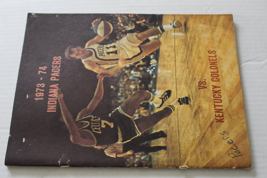 1973-74 Indiana Pacers vs Kentucky Colonels ABA Program - Vintage Indy Sports