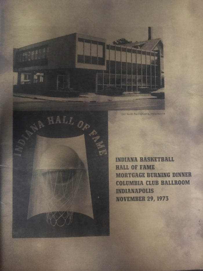 1973 Indiana Basketball Hall of Fame Mortgage Burning Program - Vintage Indy Sports