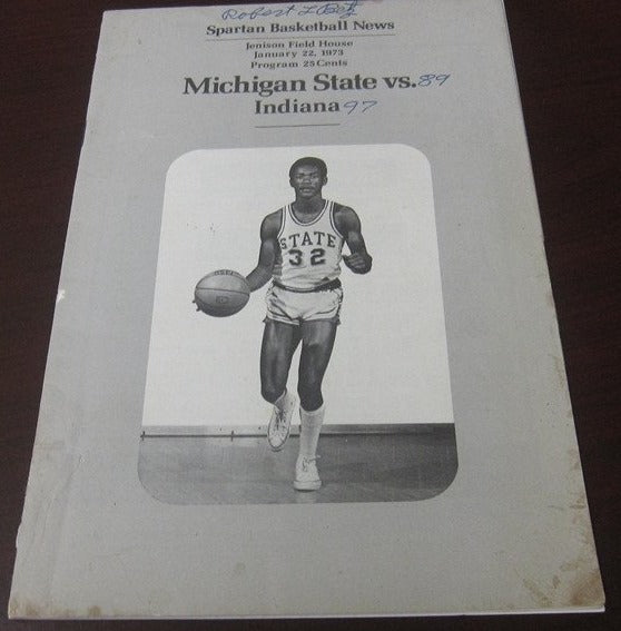 1973 Indiana vs Michigan State Basketball Program - Vintage Indy Sports