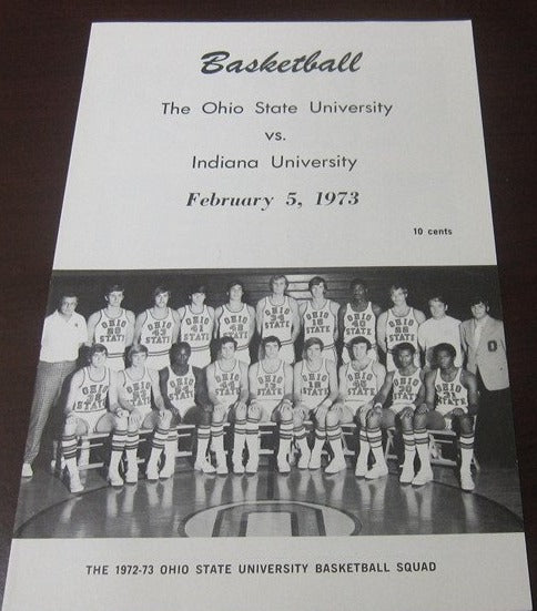 1973 Indiana vs Ohio State Basketball Program - Vintage Indy Sports