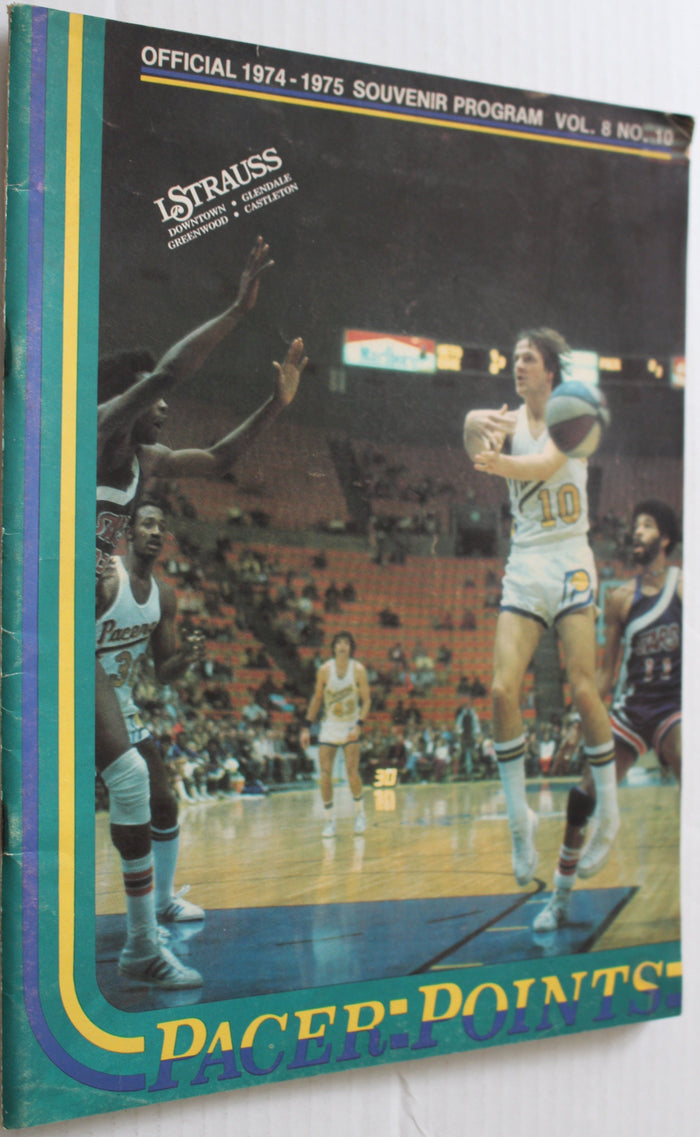 1974-75 Indiana Pacers ABA Basketball Program - Vintage Indy Sports