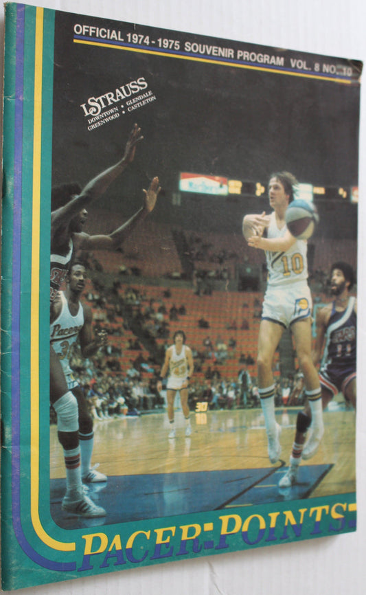 1974-75 Indiana Pacers ABA Basketball Program - Vintage Indy Sports
