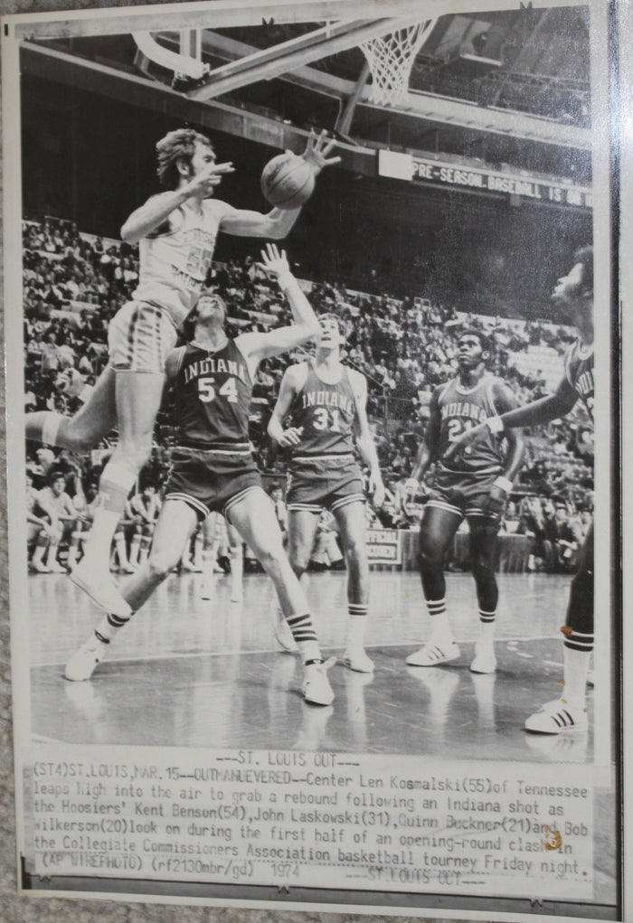 1974 Indiana University AP Wirephoto, Benson, Laskowski, Buckner, Wilkerson - Vintage Indy Sports