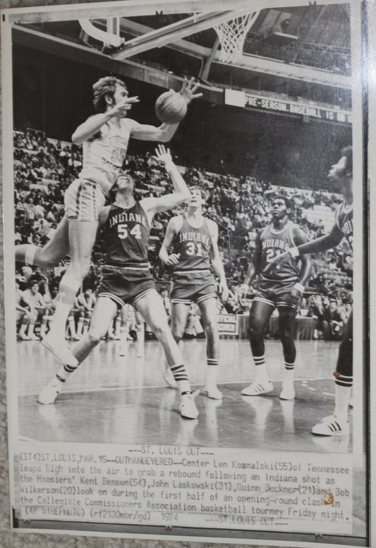 1974 Indiana University AP Wirephoto, Benson, Laskowski, Buckner, Wilkerson - Vintage Indy Sports