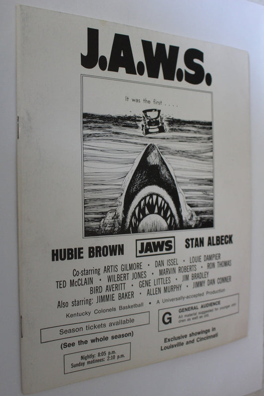 1975-76 Kentucky Colonels ABA Basketball Media Guide, JAWS Theme - Vintage Indy Sports