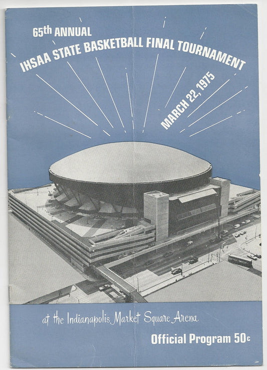1975 Indiana High School Basketball Finals Program - Vintage Indy Sports