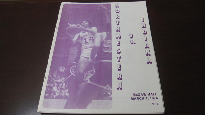 1976 Indiana vs Northwestern Basketball Program - Vintage Indy Sports