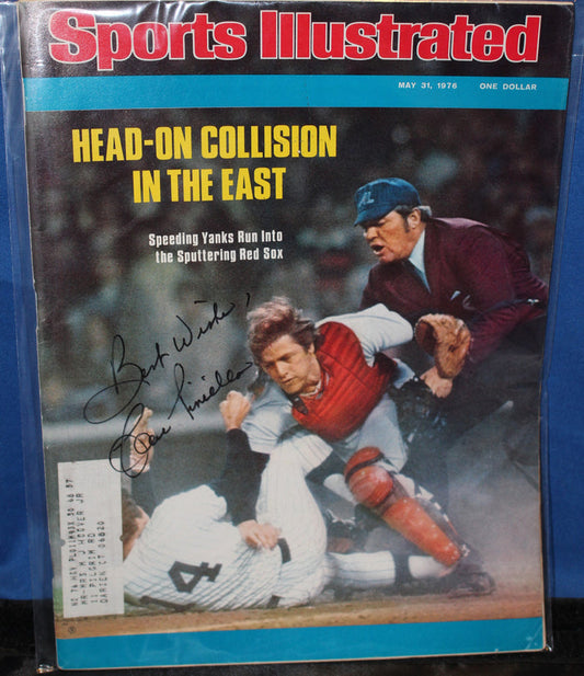 1976 Lou Piniella NY Yankees Autographed Sports Illustrated Issue - Vintage Indy Sports