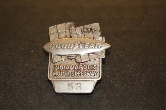 1977 Indy 500 Silver Pit Badge #53 - Vintage Indy Sports