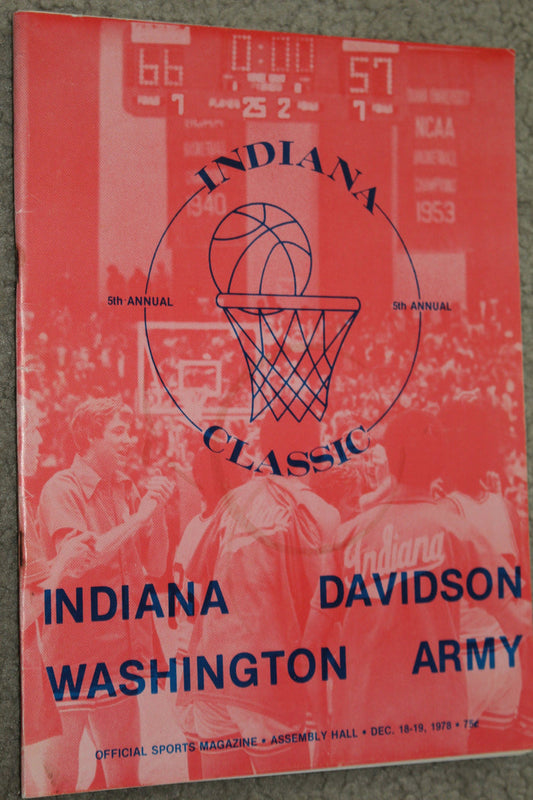 1978 Indiana Classic Basketball Program - Vintage Indy Sports