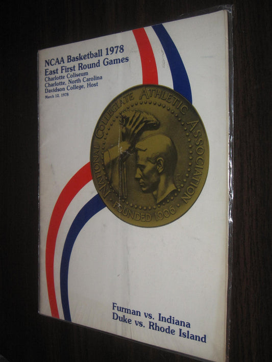 1978 NCAA Basketball East First Round Game Program, Indiana, ,Duke, Furman, Rhode Island - Vintage Indy Sports
