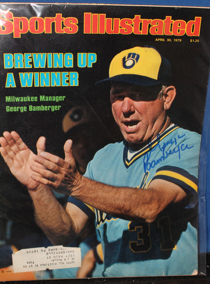 1979 George Bamberger Milwaukee Brewers Autographed Sports Illustrated Issue - Vintage Indy Sports