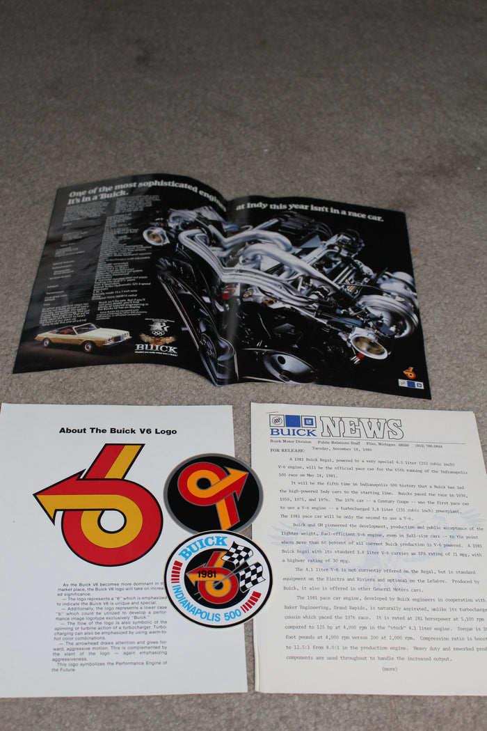 1981 Indy 500 Buick Regal Pace Car Press Kit