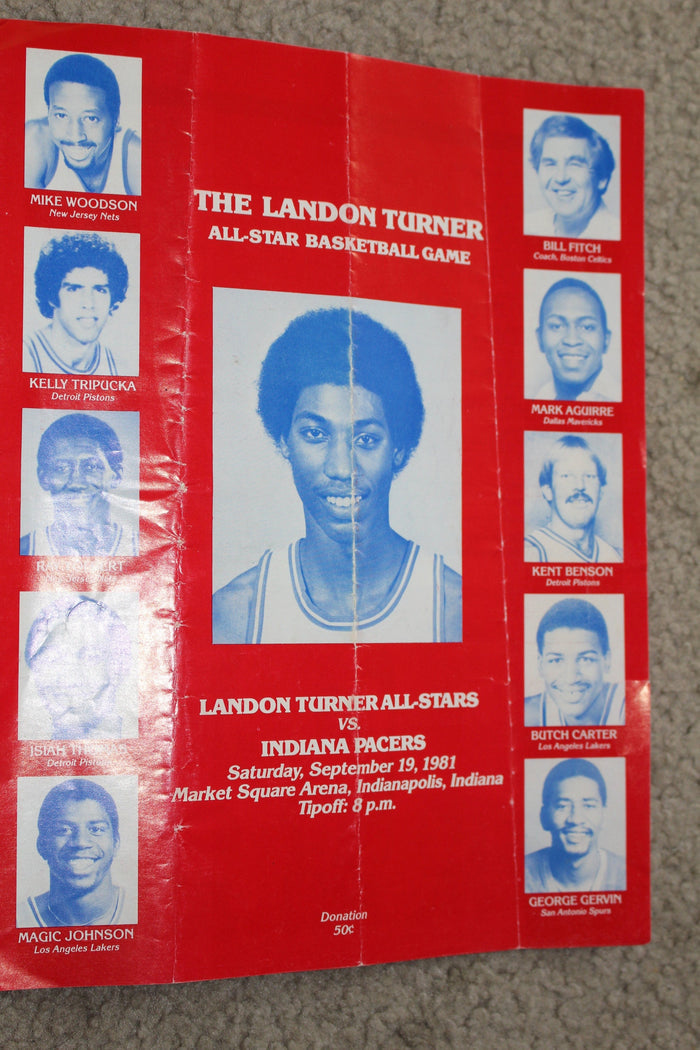 1981 Landon Turner All Star Basketball Game Program - Vintage Indy Sports