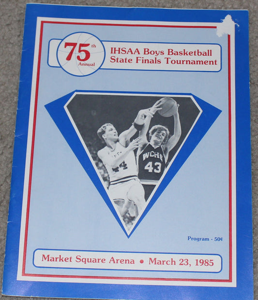 1985 Indiana High School Basketball State Finals Program - Vintage Indy Sports