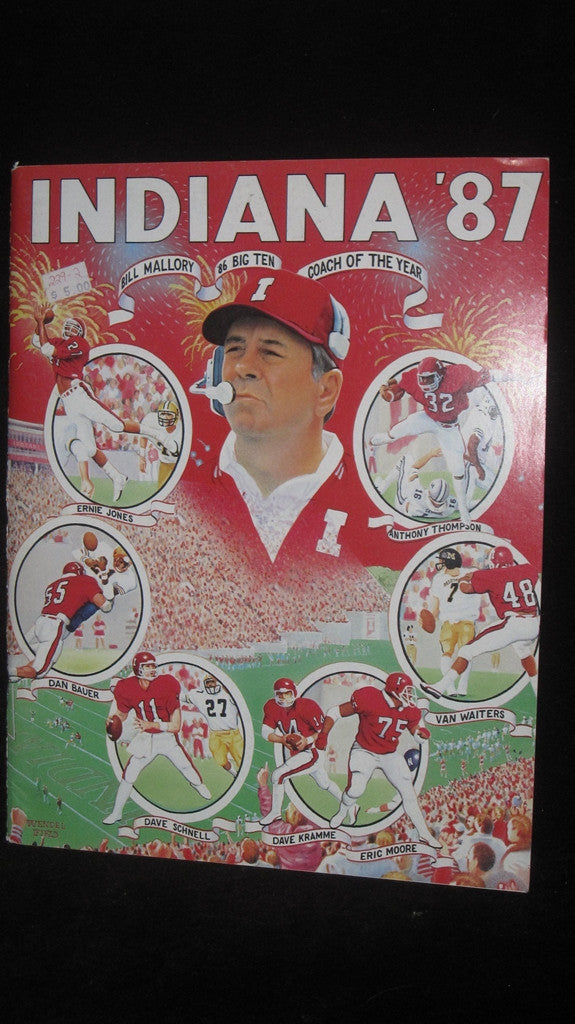 1987 Indiana University Football Media Guide - Vintage Indy Sports