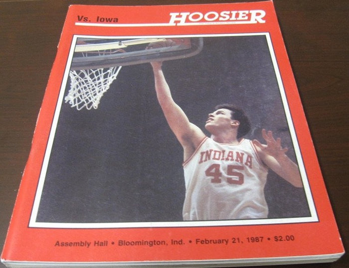 1987 Indiana vs Iowa Basketball Program - Vintage Indy Sports