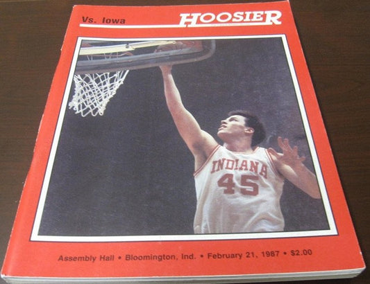 1987 Indiana vs Iowa Basketball Program - Vintage Indy Sports