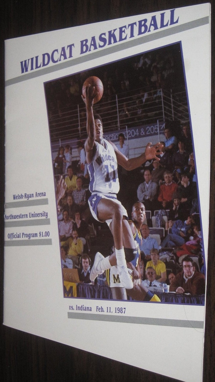 1987 Indiana vs Northwestern Basketball Program - Vintage Indy Sports