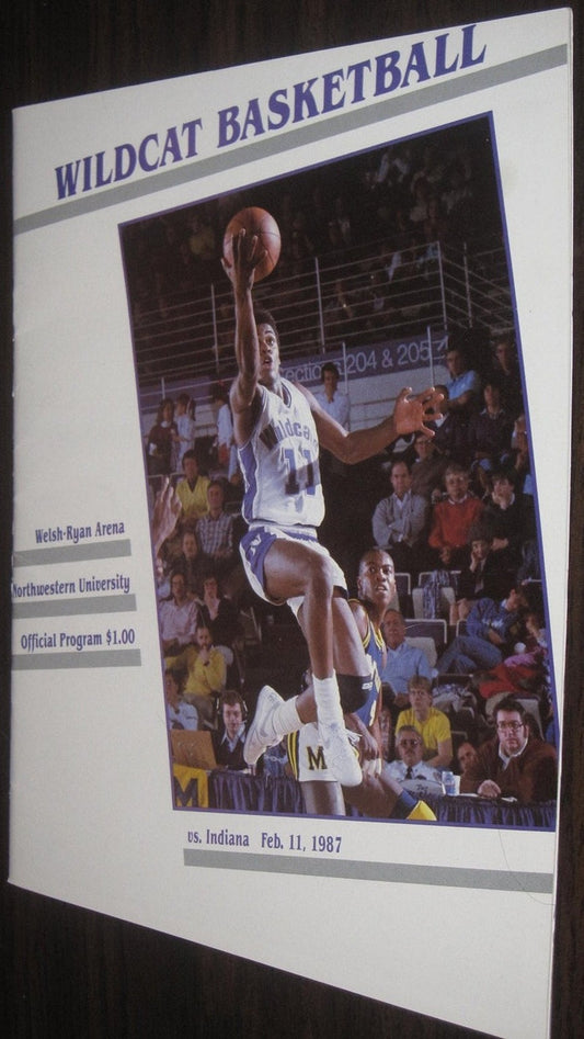 1987 Indiana vs Northwestern Basketball Program - Vintage Indy Sports