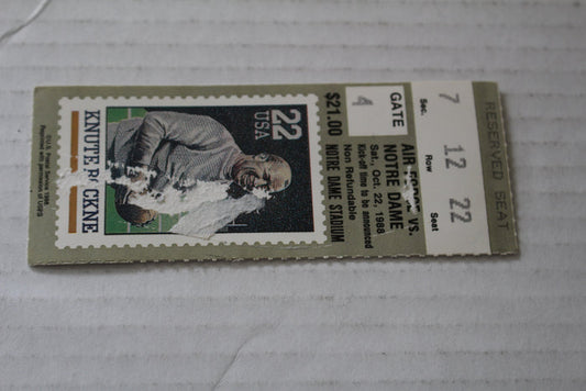 1988 Air Force vs Notre Dame Football Ticket Stub - Vintage Indy Sports