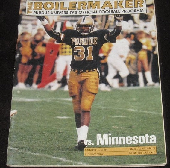 1988 PURDUE VS MINNESOTA FOOTBALL PROGRAM - Vintage Indy Sports