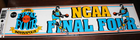 1991 NCAA Final Four Indianapolis Unused Bumper Sticker - Vintage Indy Sports