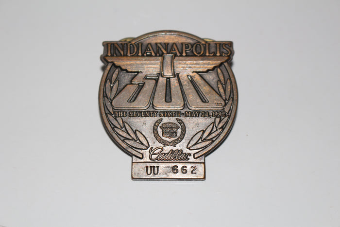 1992 Indy 500 Bronze Pit Badge - Vintage Indy Sports