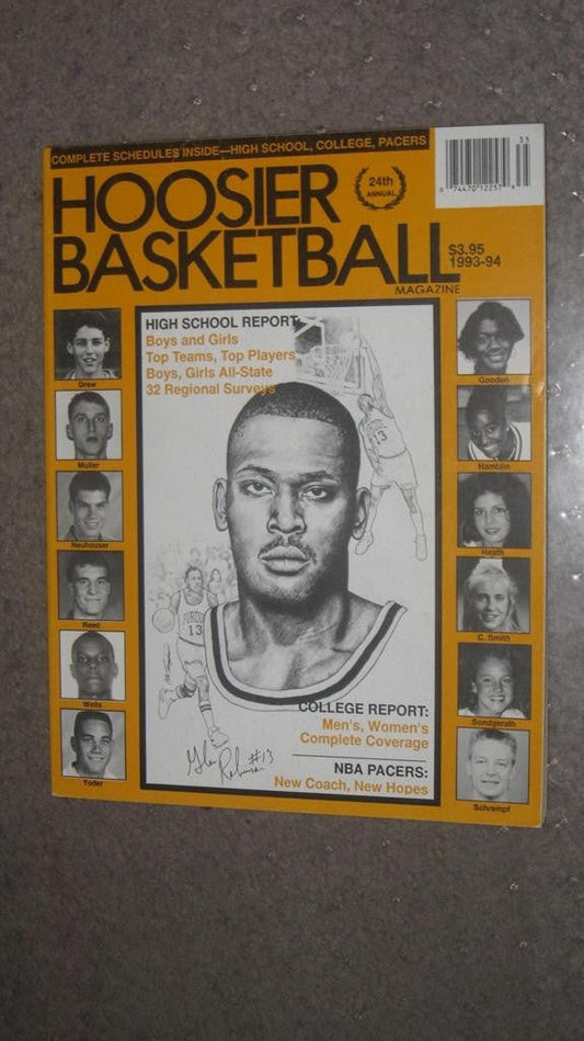 1993-94 HOOSIER BASKETBALL MAGAZINE, GLEN ROBINSON COVER - Vintage Indy Sports