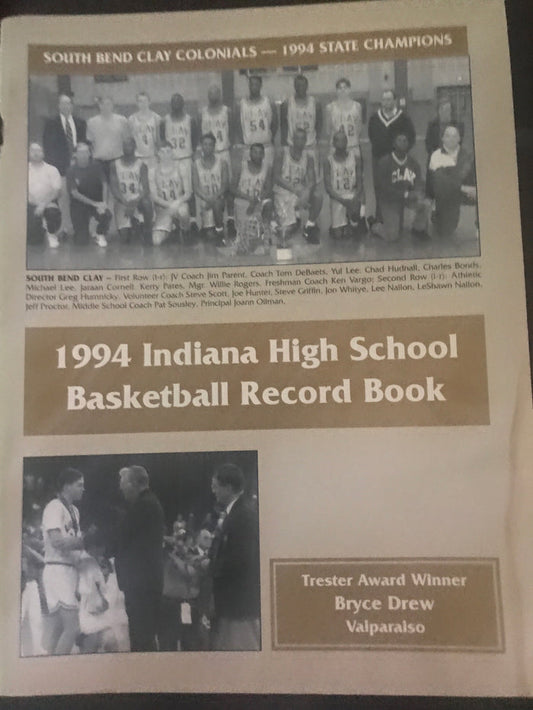 1994 Indiana High School Basketball Record Book - Vintage Indy Sports