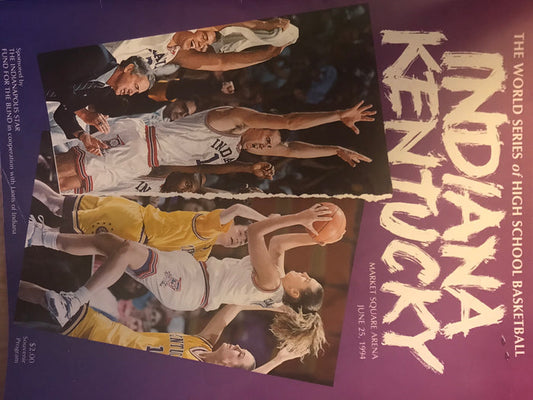 1994 Indiana vs Kentucky High School Basketball All Star Game Program + 2 Tickets - Vintage Indy Sports