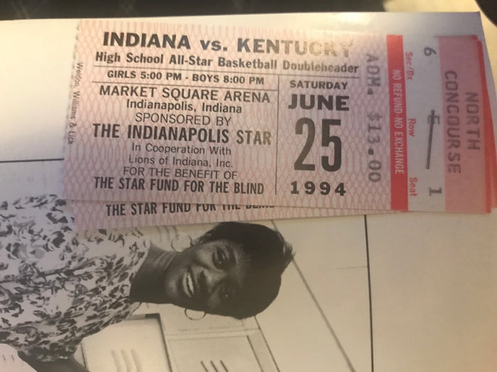 1994 Indiana vs Kentucky High School Basketball All Star Game Program + 2 Tickets - Vintage Indy Sports