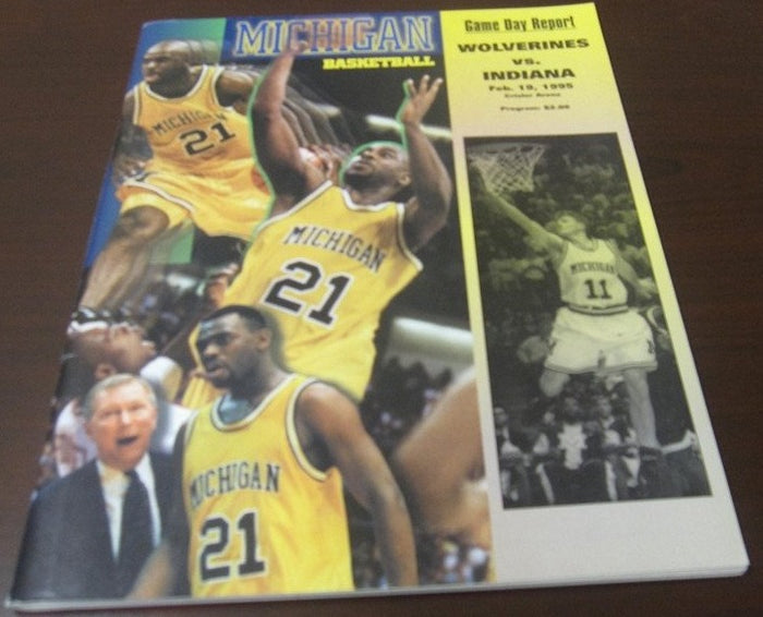 1995 Indiana vs Michgan Basketball Program - Vintage Indy Sports