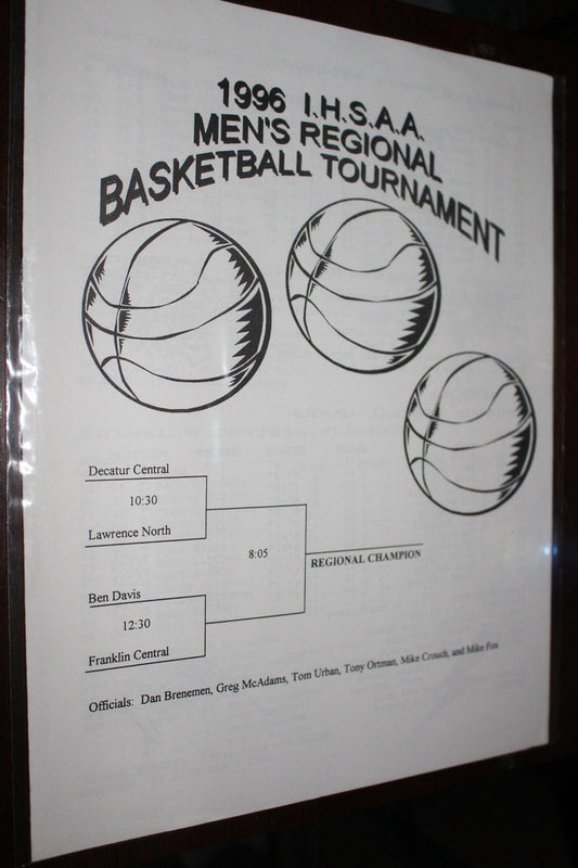 1996 Indiana High School Hinkle Fieldhouse Regional Basketball Program - Vintage Indy Sports