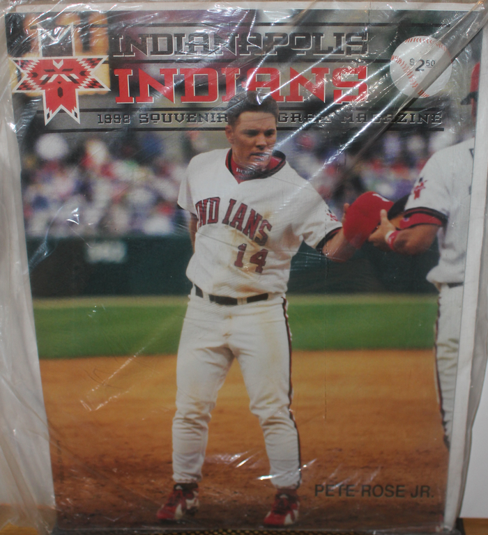 1998 Durham Bulls vs Indianapolis Indians Baseball Program, Pete Rose Jr. on Cover - Vintage Indy Sports