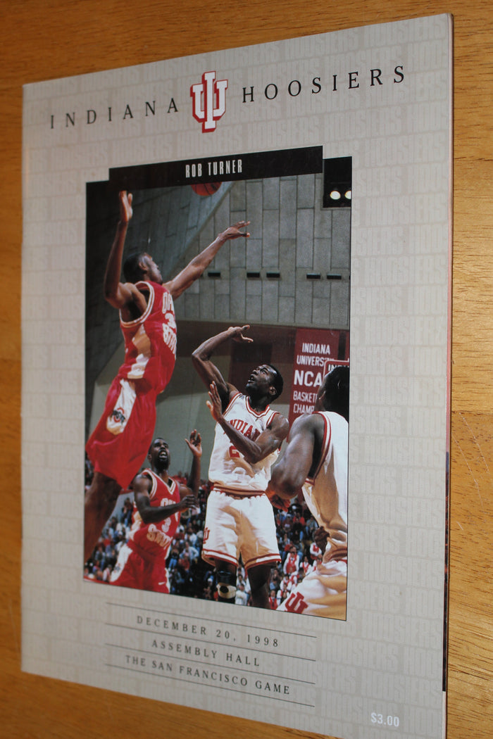 1998 Indiana University vs San Francisco Basketball Program - Vintage Indy Sports