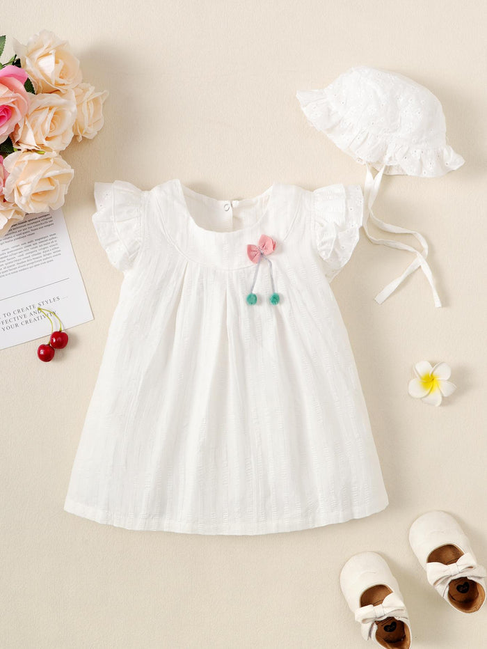 2-15M Kid Fashion Ready Stock Girls Outfits Sleeveless Solid Color Summer Dress With Hat 2Pcs Clothes Set Catpapa  ZX-ZB001